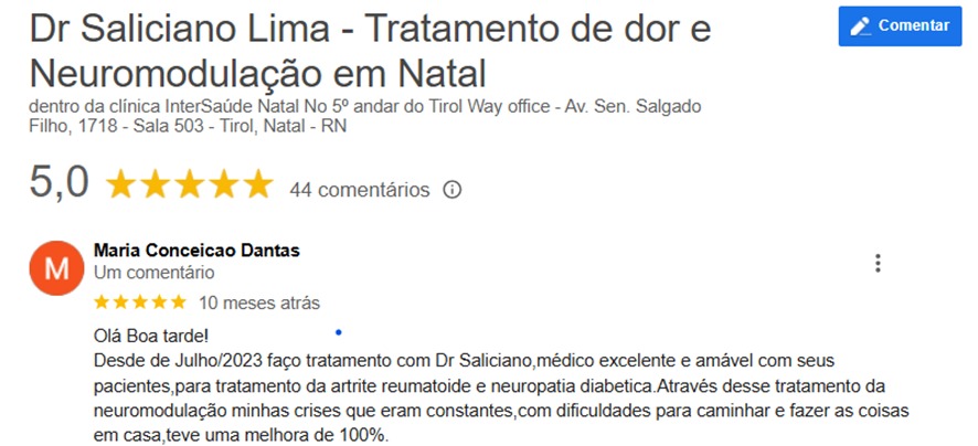 Comentários do google meu negócio